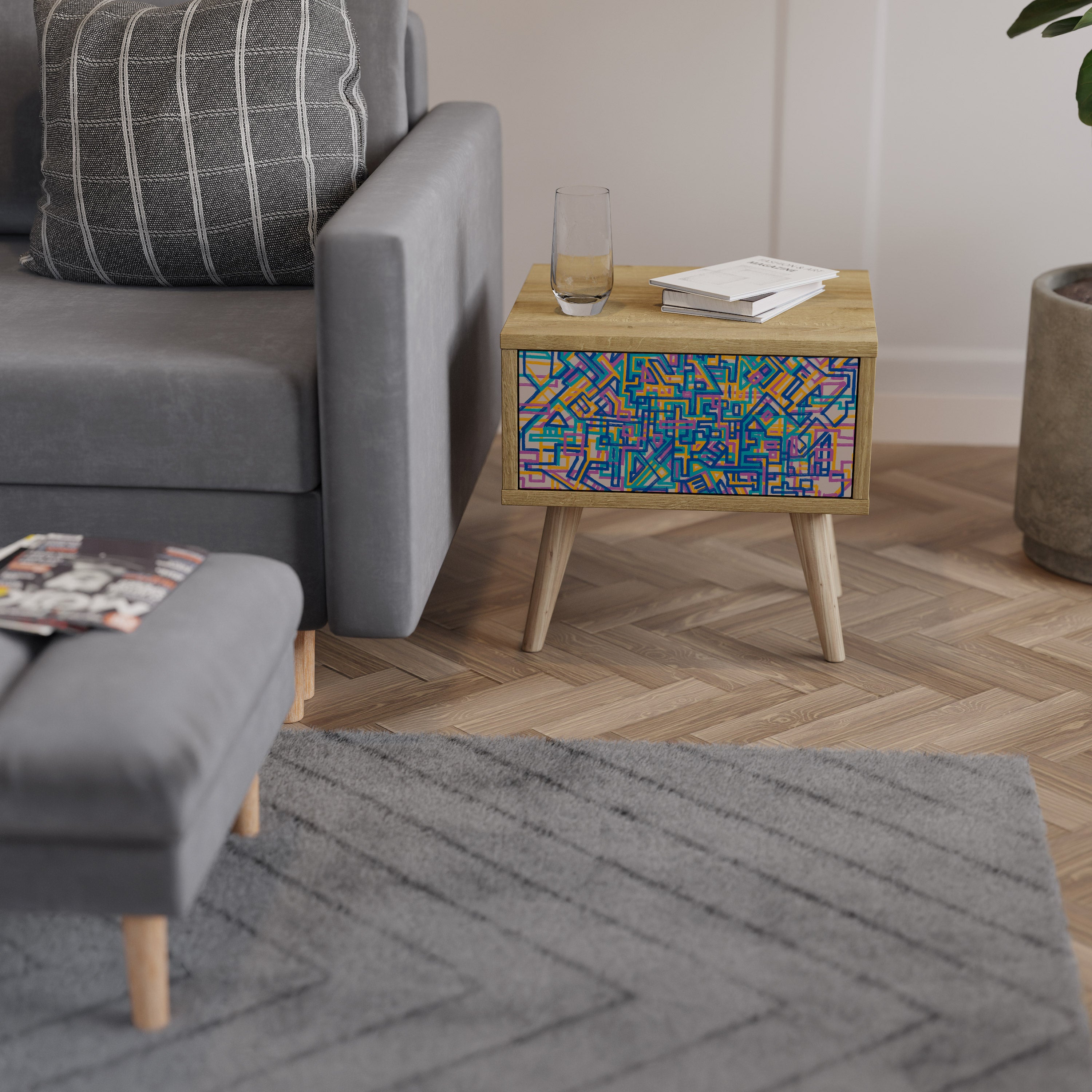 MEMORIES MAP Mesa de Cabeceira com Gaveta