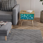 TURQUOISE RECTANGLES Mesa de Cabeceira com Gaveta