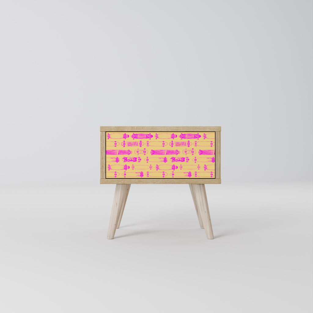 SKATEBOARD ARTISTRY Mesa de Cabeceira com Gaveta