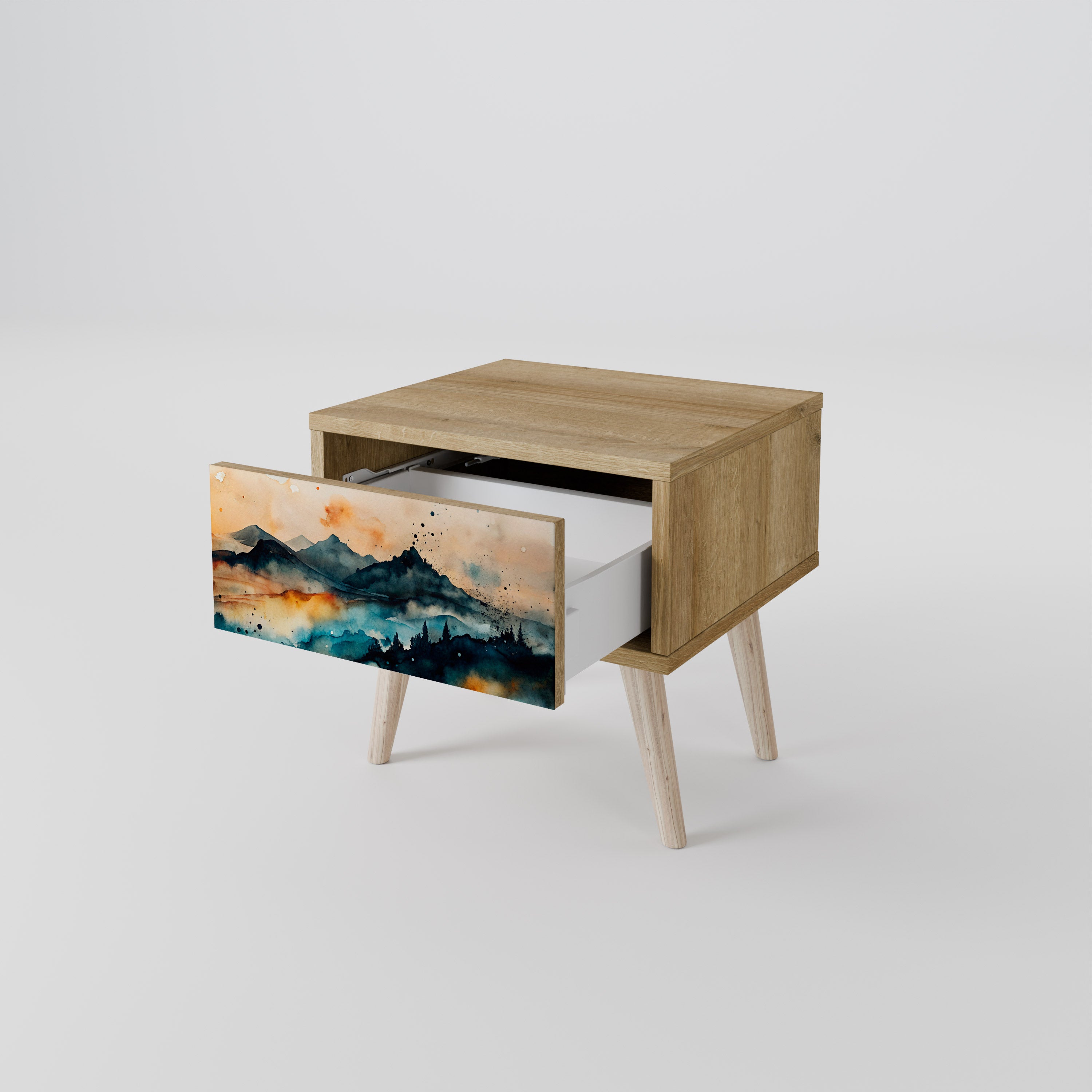 OMINOUS MOUNTAINS Mesa de Cabeceira com Gaveta