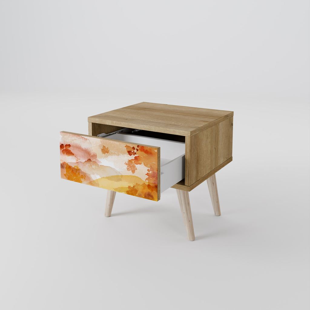 TRACES OF AUTUMN Mesa de Cabeceira com Gaveta