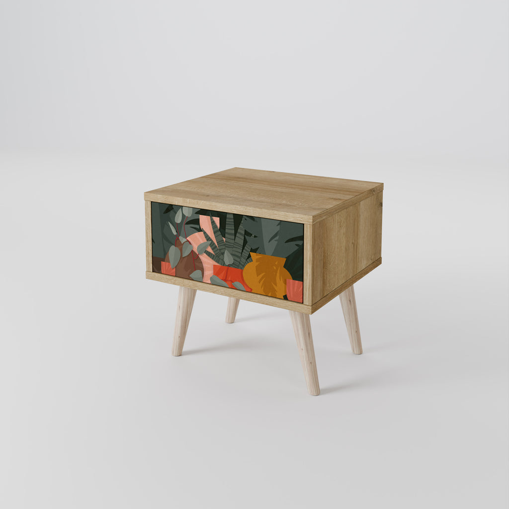 TROPICAL COMPOSITION Mesa de Cabeceira com Gaveta