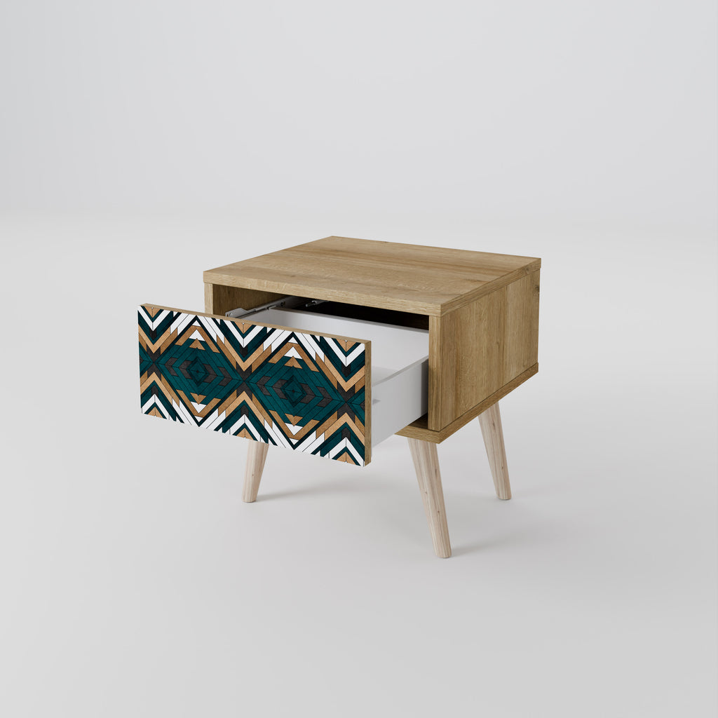 ARTISTIC GEOMETRY Mesa de Cabeceira com Gaveta
