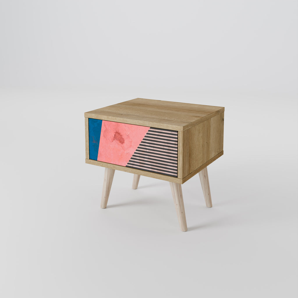 GLAMOROUS STRIPE Mesa de Cabeceira com Gaveta