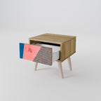 GLAMOROUS STRIPE Mesa de Cabeceira com Gaveta