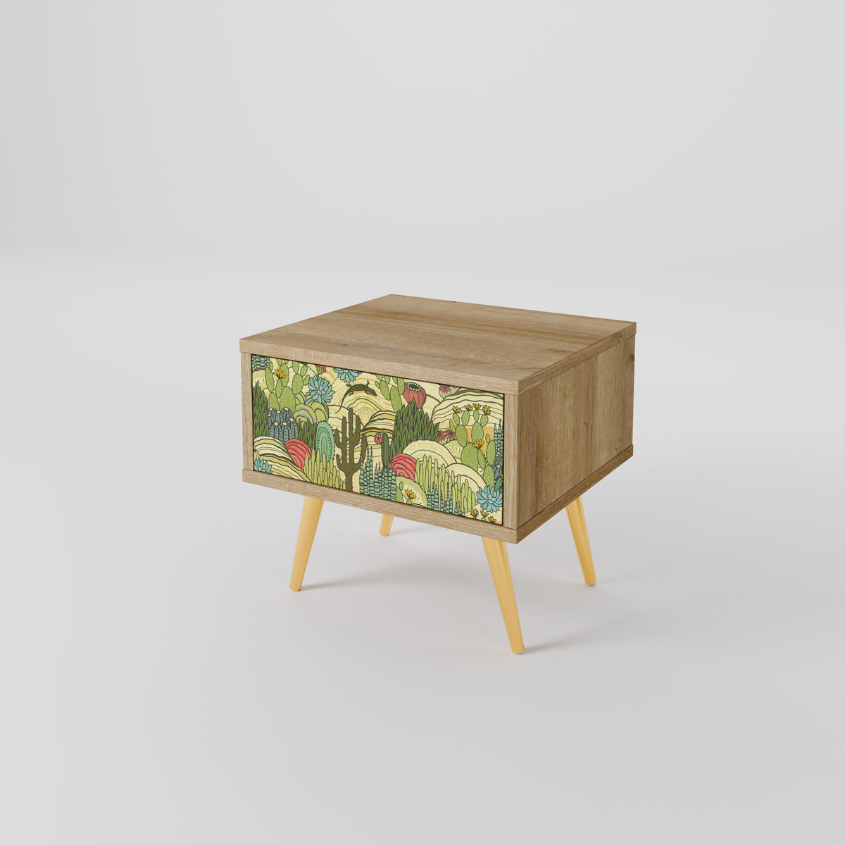 SUCCULENTS KALEIDOSCOPE Mesa de Cabeceira com Gaveta