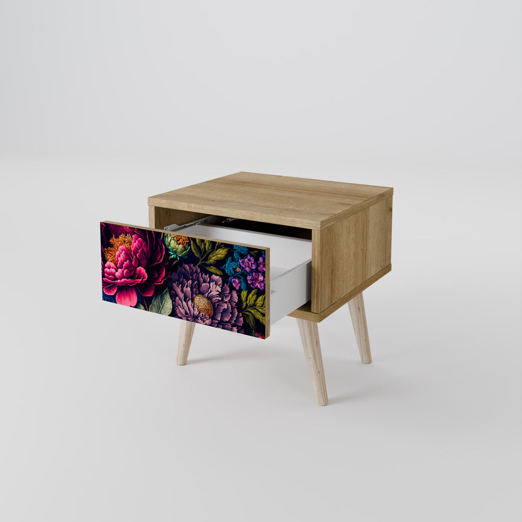 BLOOMING ELEGANCE Mesa de Cabeceira com Gaveta