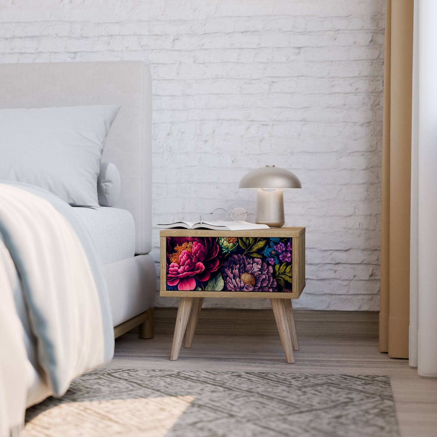 BLOOMING ELEGANCE Mesa de Cabeceira com Gaveta