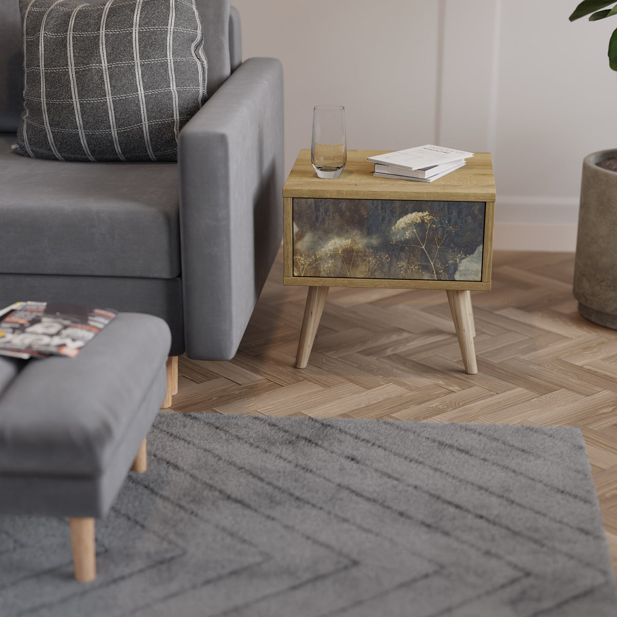 GENTLE POWER Mesa de Cabeceira com Gaveta