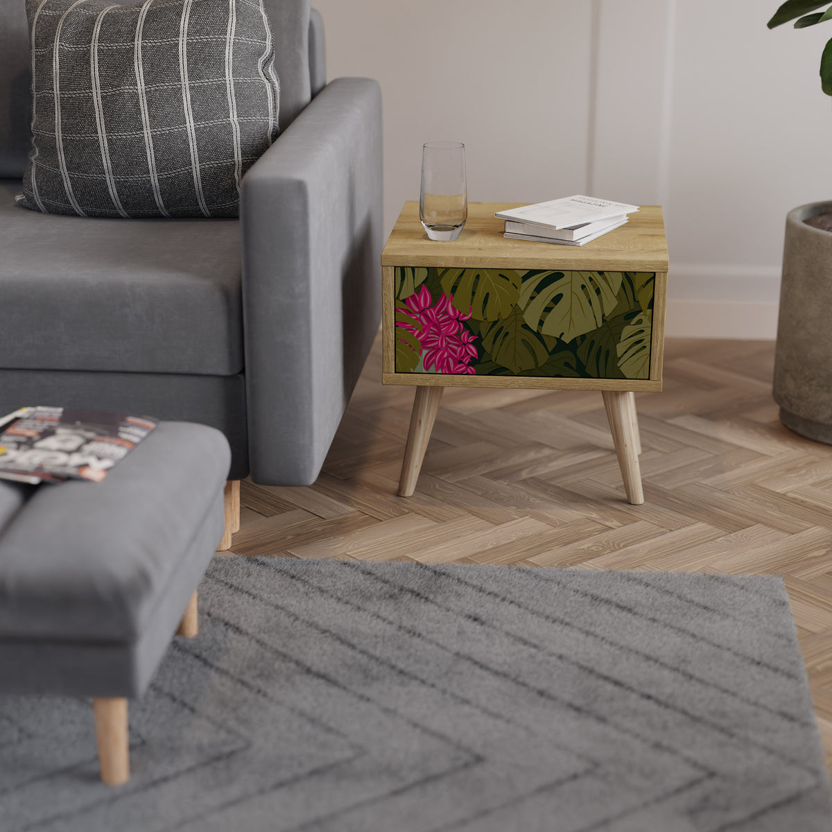 TROPICAL BEAUTY Mesa de Cabeceira com Gaveta