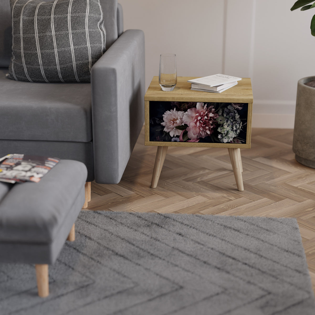 PURE BLOSSOM Mesa de Cabeceira com Gaveta