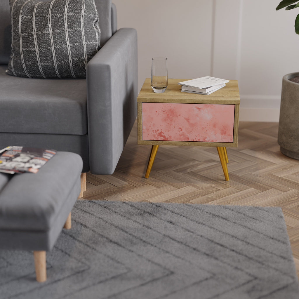 CRANE DANCE Mesa de Cabeceira em Efeito Carvalho