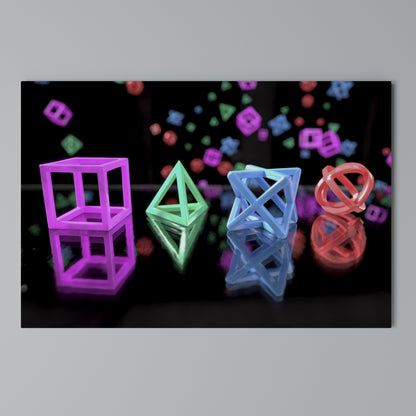 GAMER GLOWING ICONS Horizontal Canvas Print