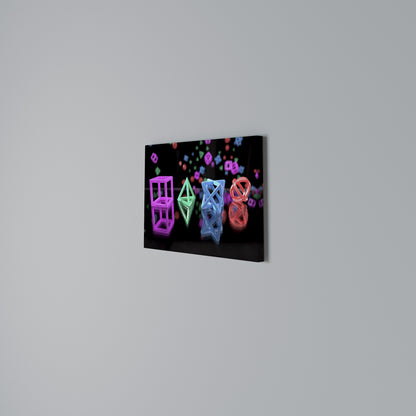 GAMER GLOWING ICONS Horizontal Canvas Print