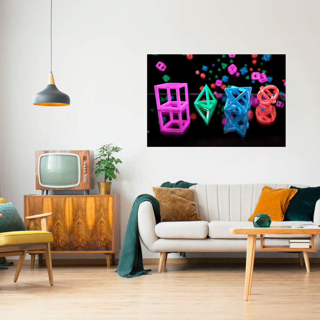 GAMER GLOWING ICONS Poster Horizontal Autocolante