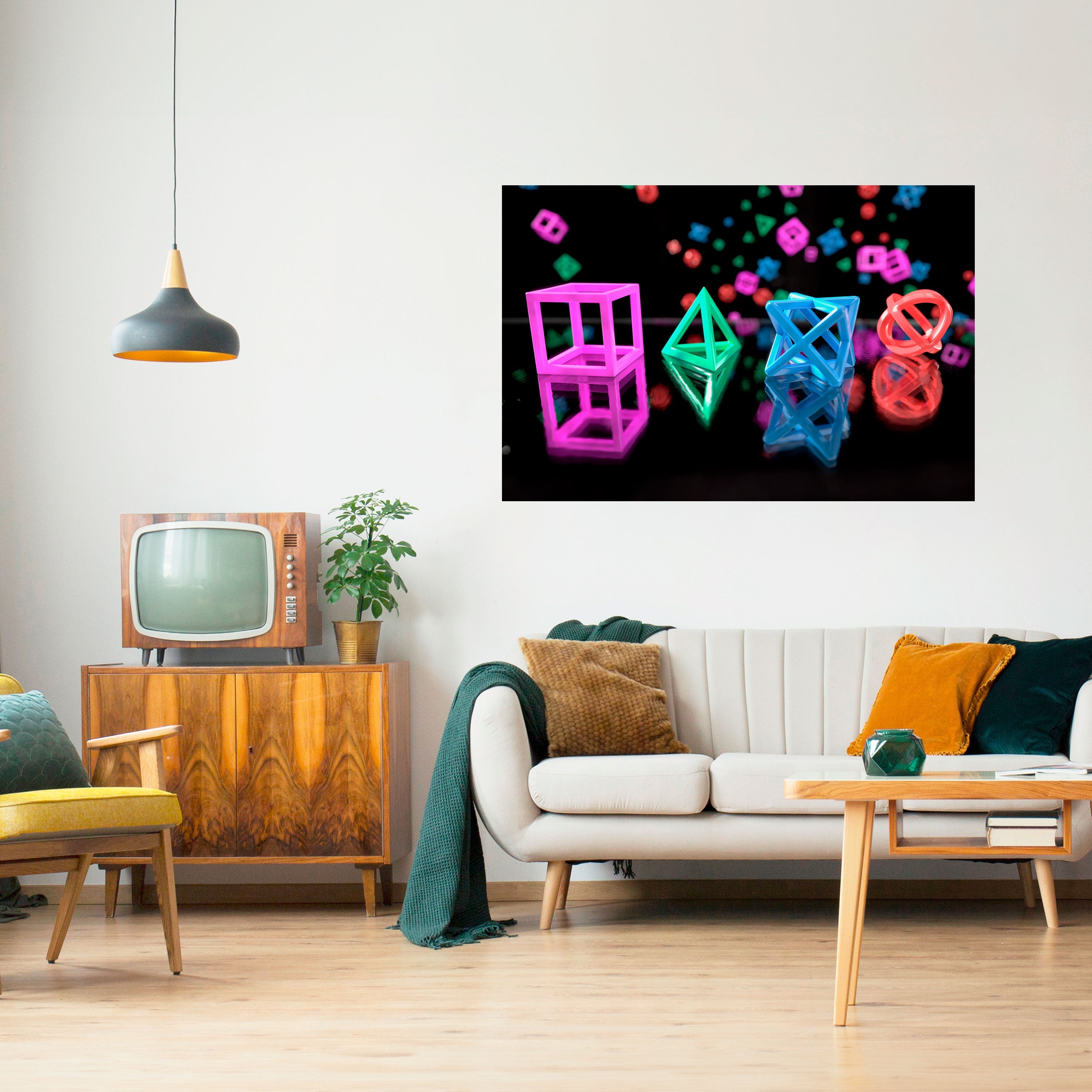 GAMER GLOWING ICONS Poster Horizontal Autocolante