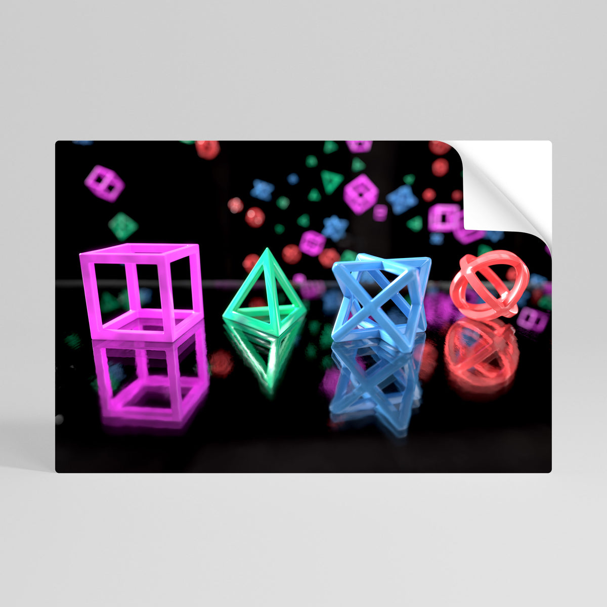 GAMER GLOWING ICONS Póster Autocolante Horizontal