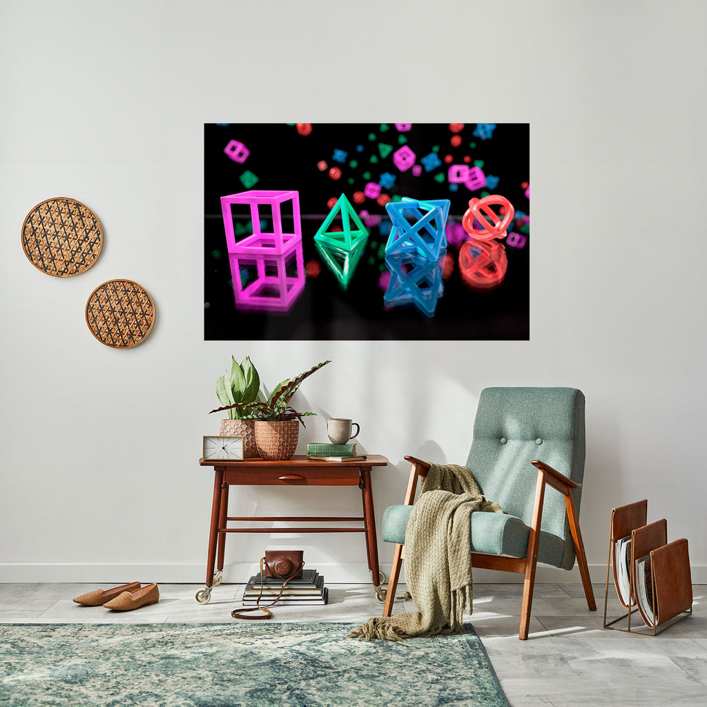 GAMER GLOWING ICONS Poster Horizontal Autocolante