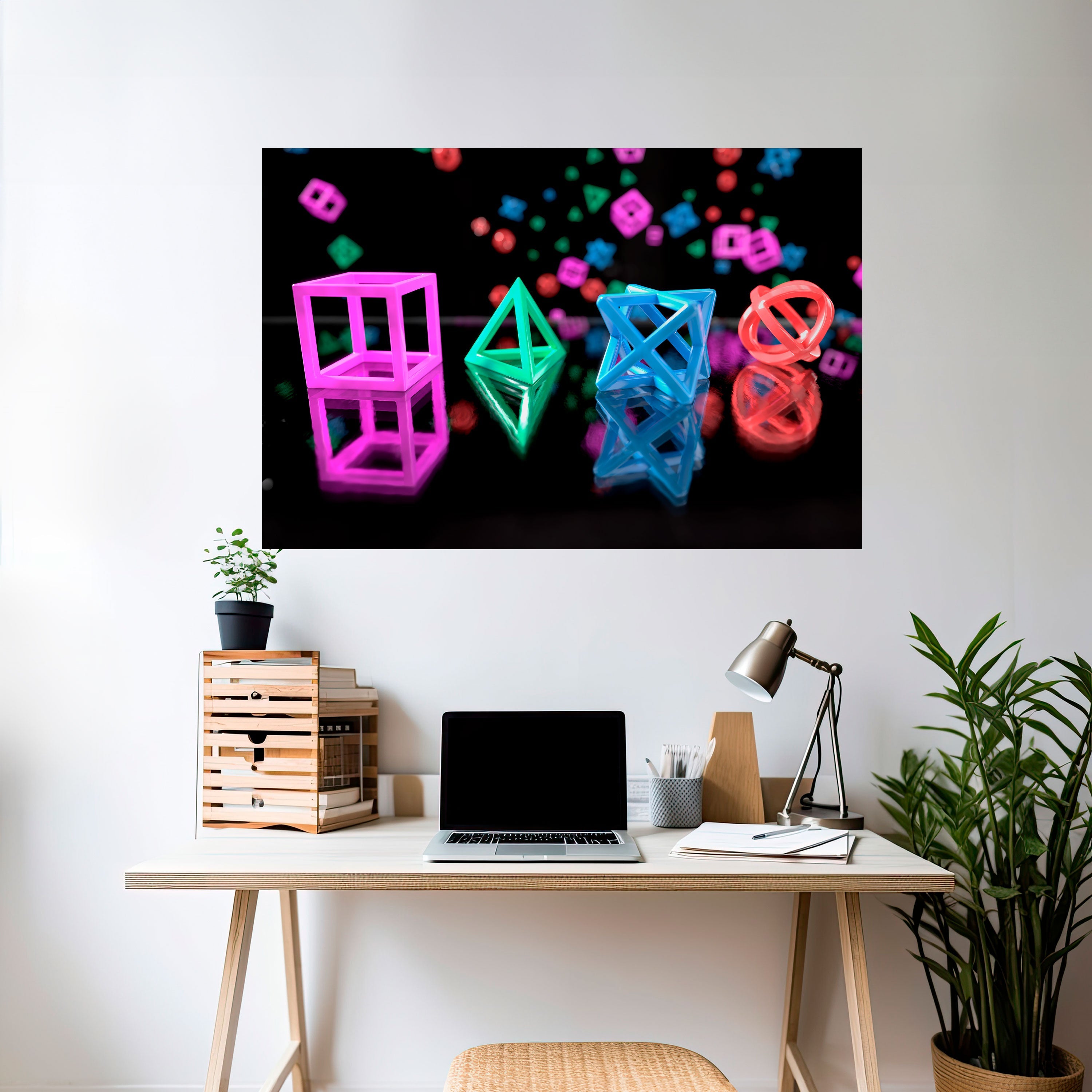GAMER GLOWING ICONS Poster Horizontal Autocolante