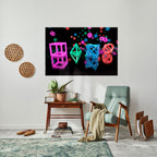 GAMER GLOWING ICONS Poster Horizontal Autocolante