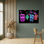 GAMER GLOWING ICONS Poster Horizontal Autocolante