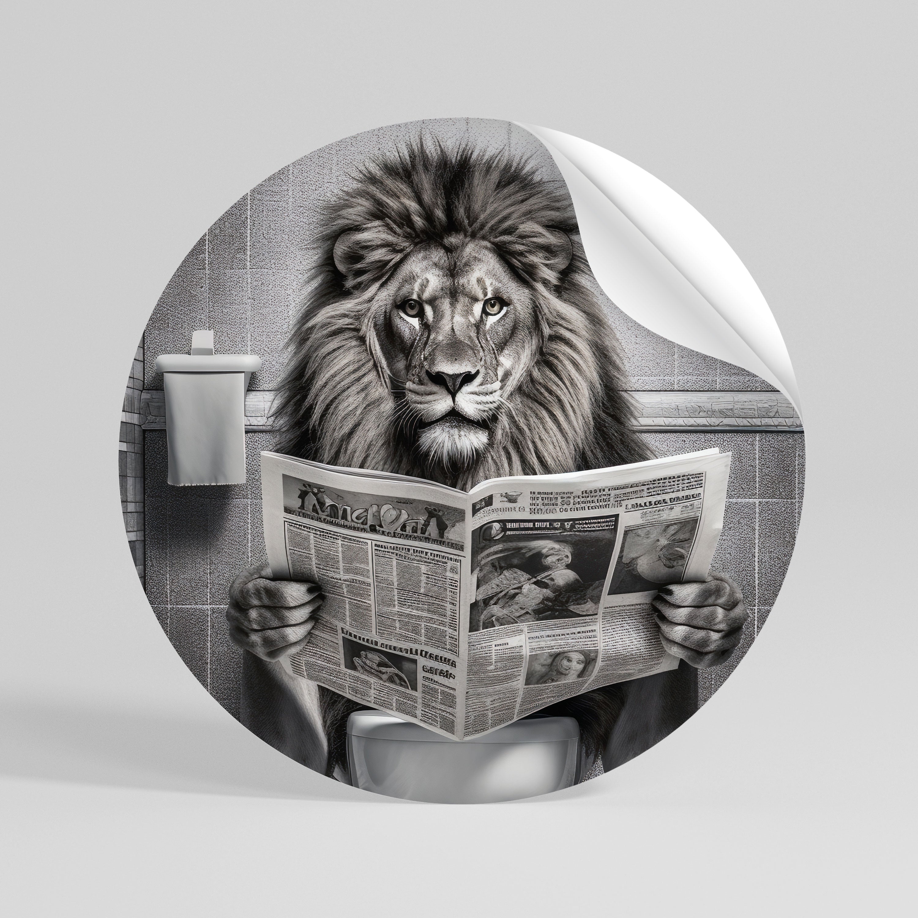 ROAR PRESS REVIEW Autocolante Redondo Removível
