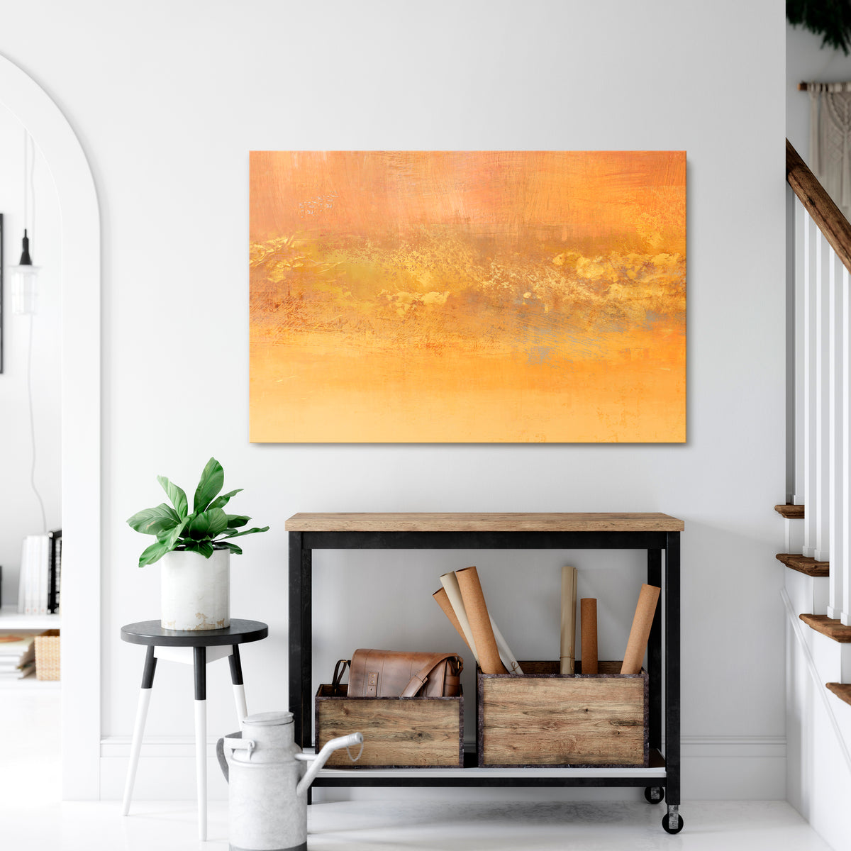 ORANGE IMPRESSION Horizontal Canvas Print