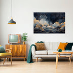 GOLDEN PEAK OF BLUE Poster Horizontal Autocolante