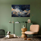 GOLDEN PEAK OF BLUE Poster Horizontal Autocolante