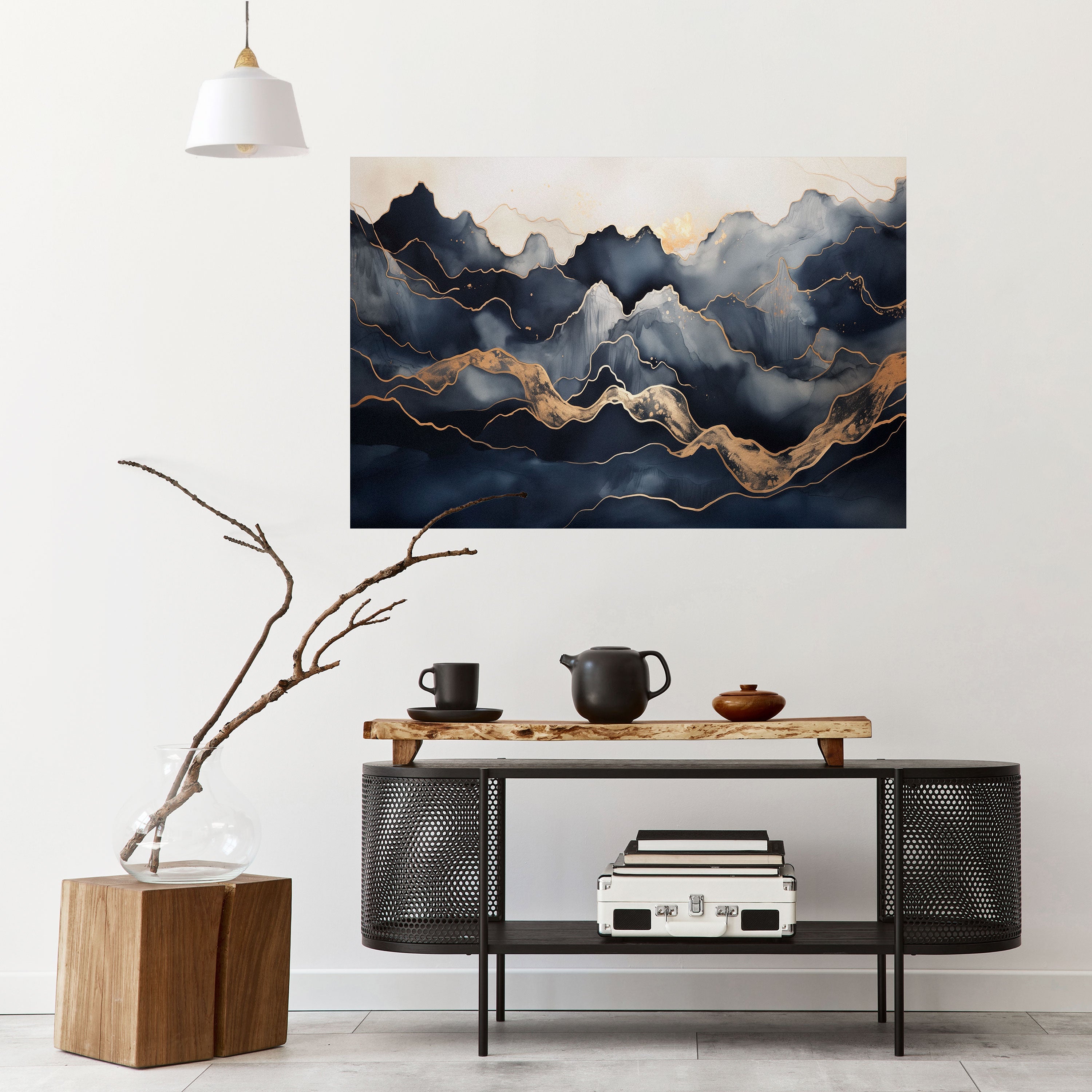 GOLDEN ALPINE BLISS Poster Horizontal Autocolante