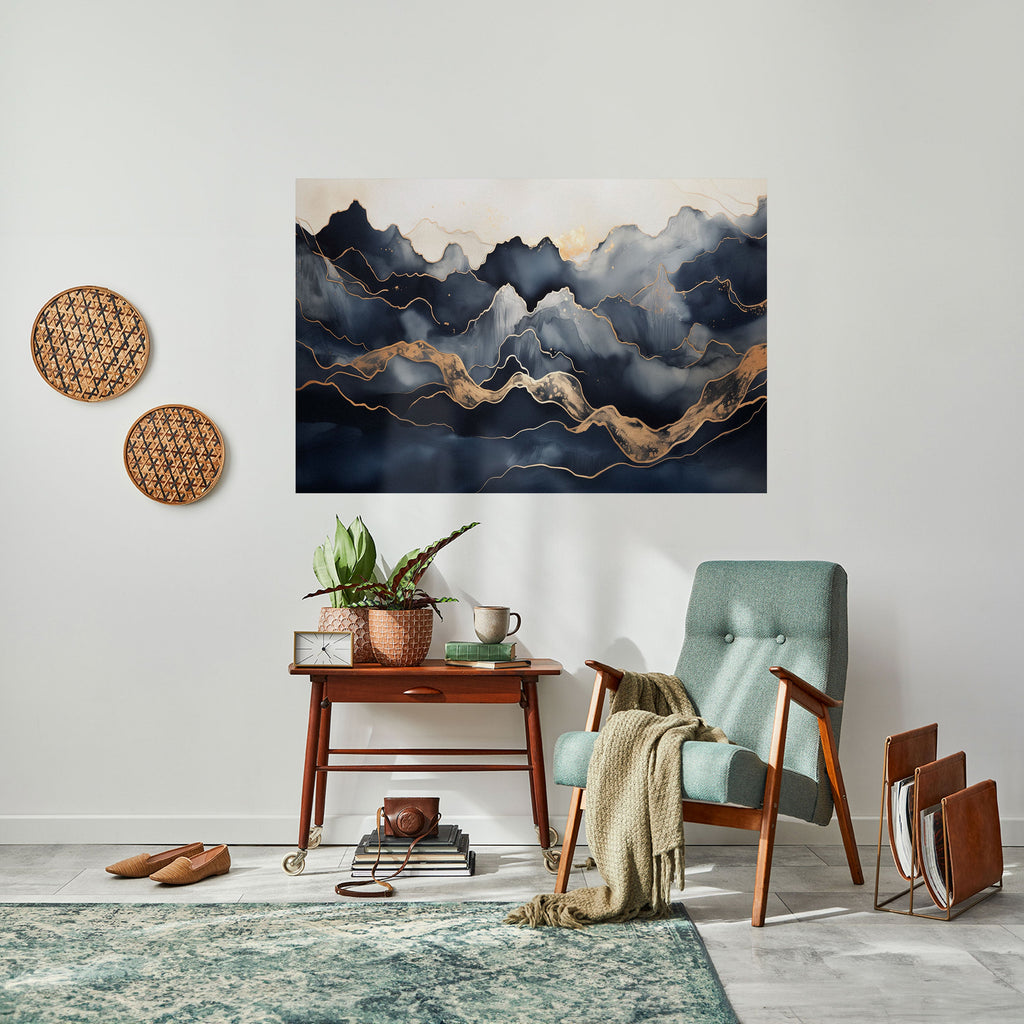 GOLDEN ALPINE BLISS Poster Horizontal Autocolante