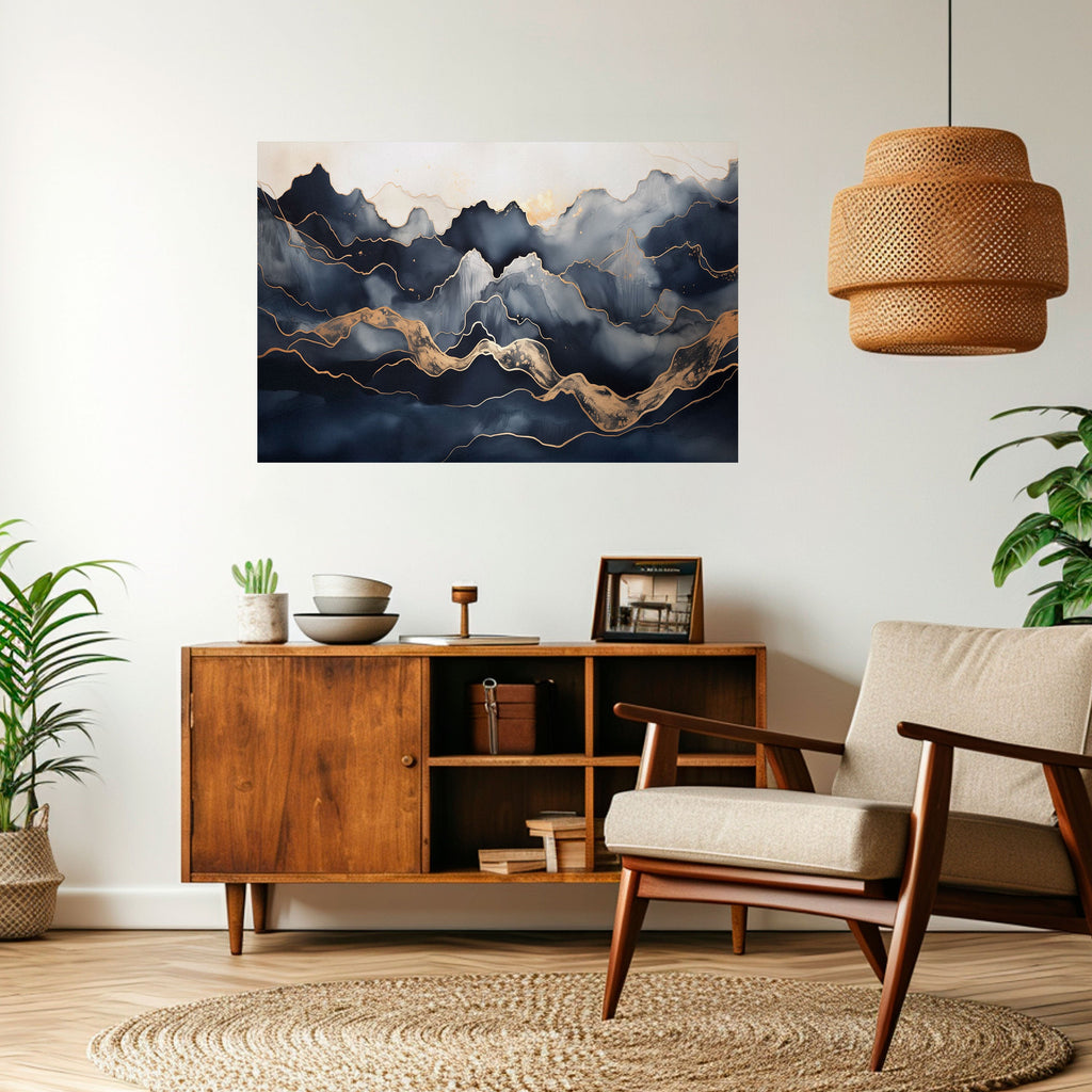 GOLDEN ALPINE BLISS Poster Horizontal Autocolante