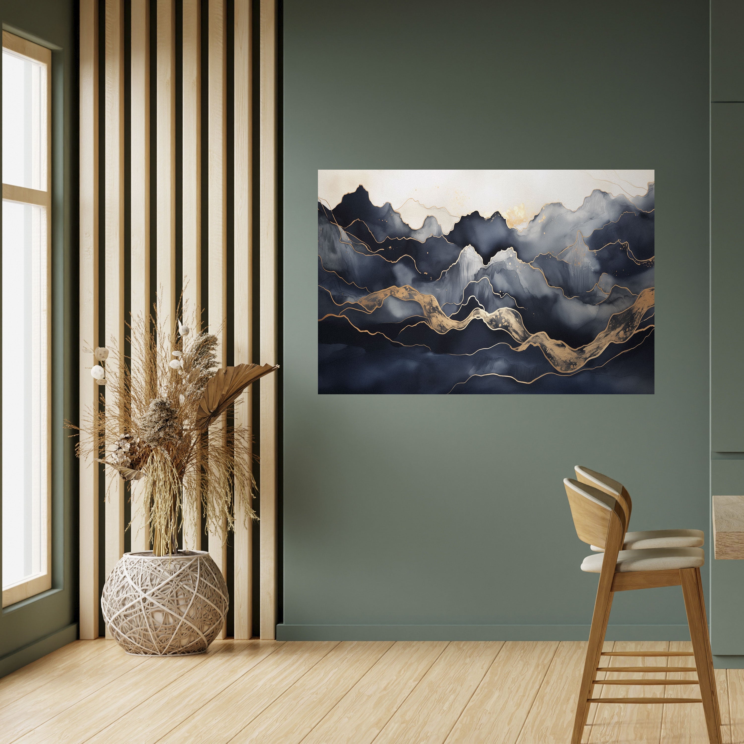 GOLDEN ALPINE BLISS Poster Horizontal Autocolante