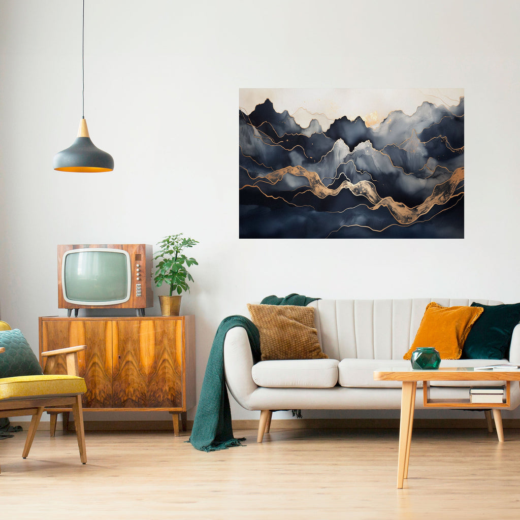 GOLDEN ALPINE BLISS Poster Horizontal Autocolante