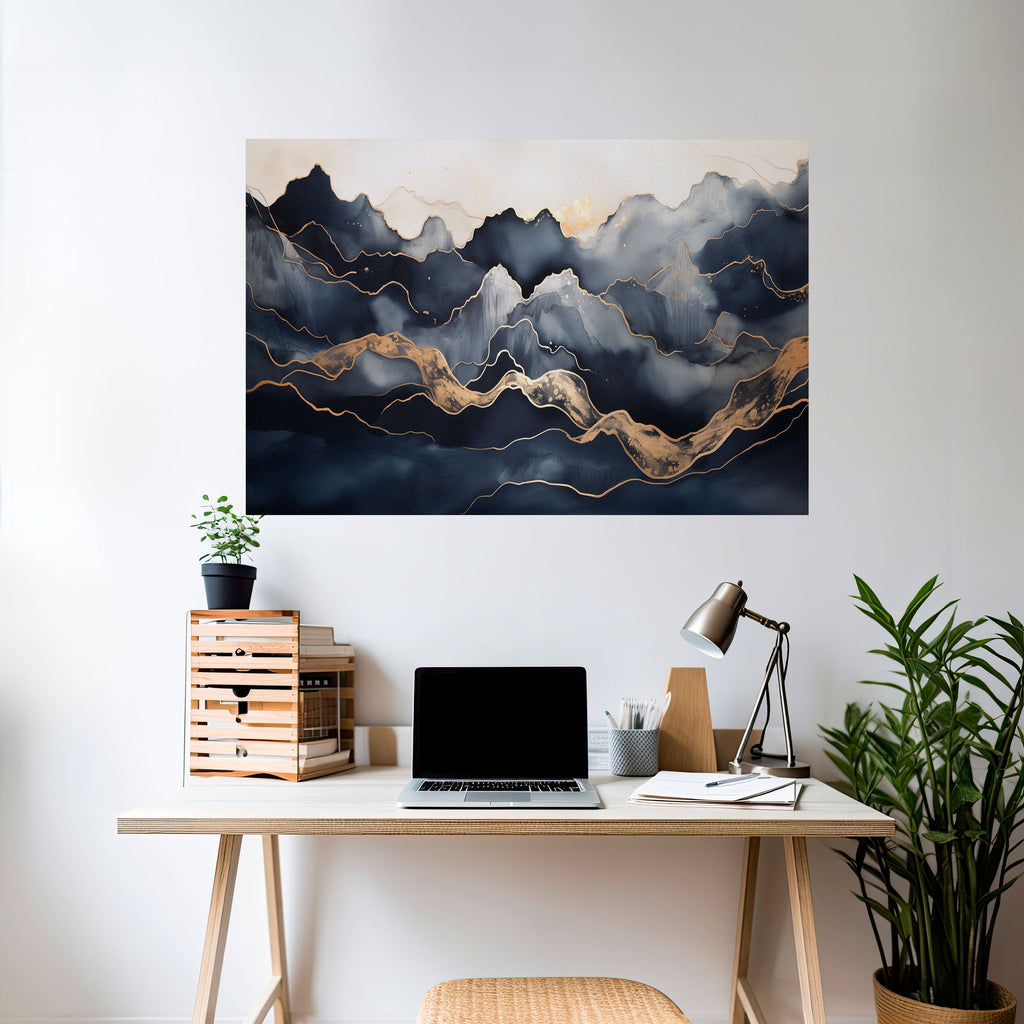 GOLDEN ALPINE BLISS Poster Horizontal Autocolante