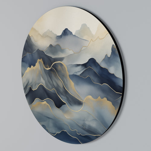 GOLDEN MOUNTAIN FOG Arte de Parede Redonda