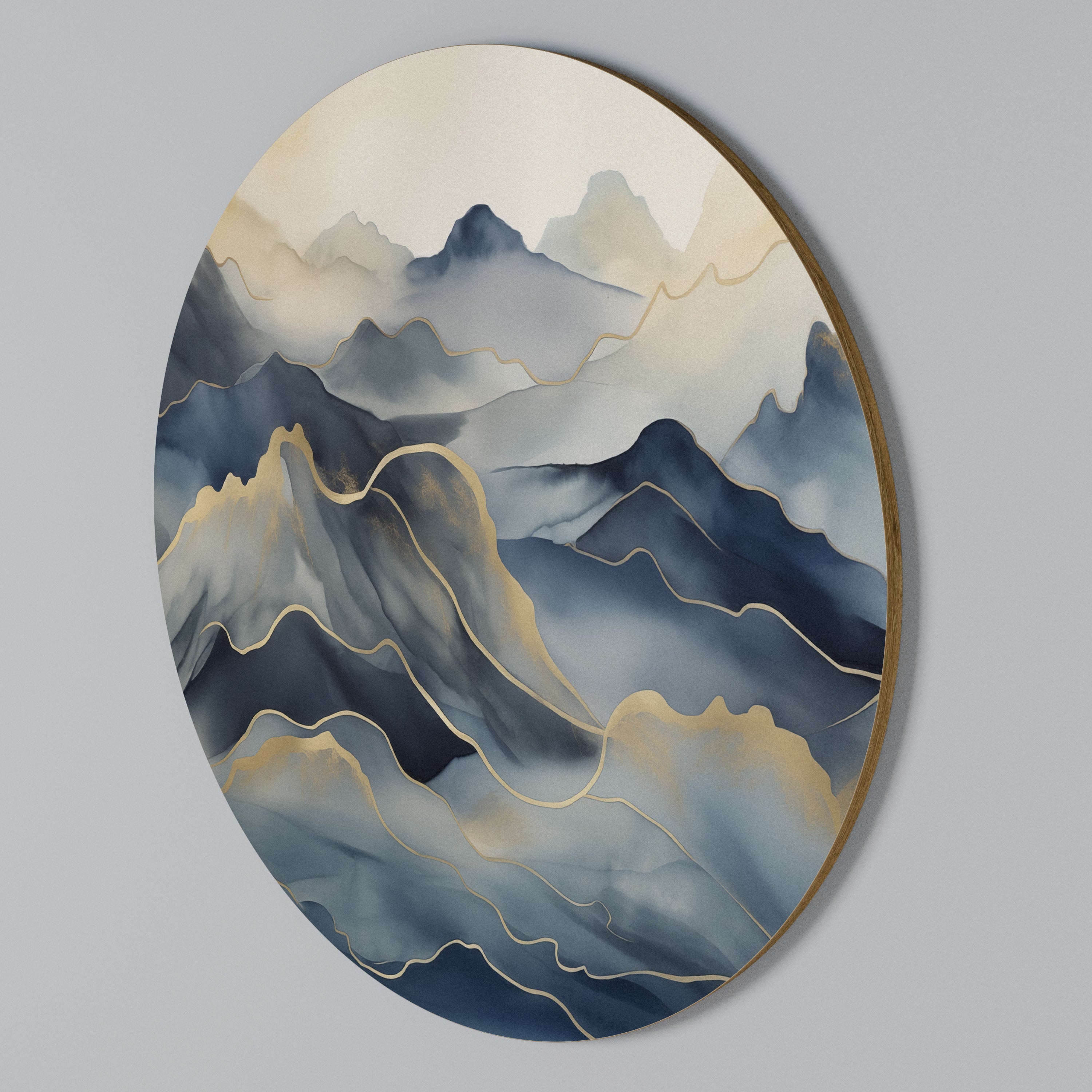 GOLDEN MOUNTAIN FOG Arte de Parede Redonda