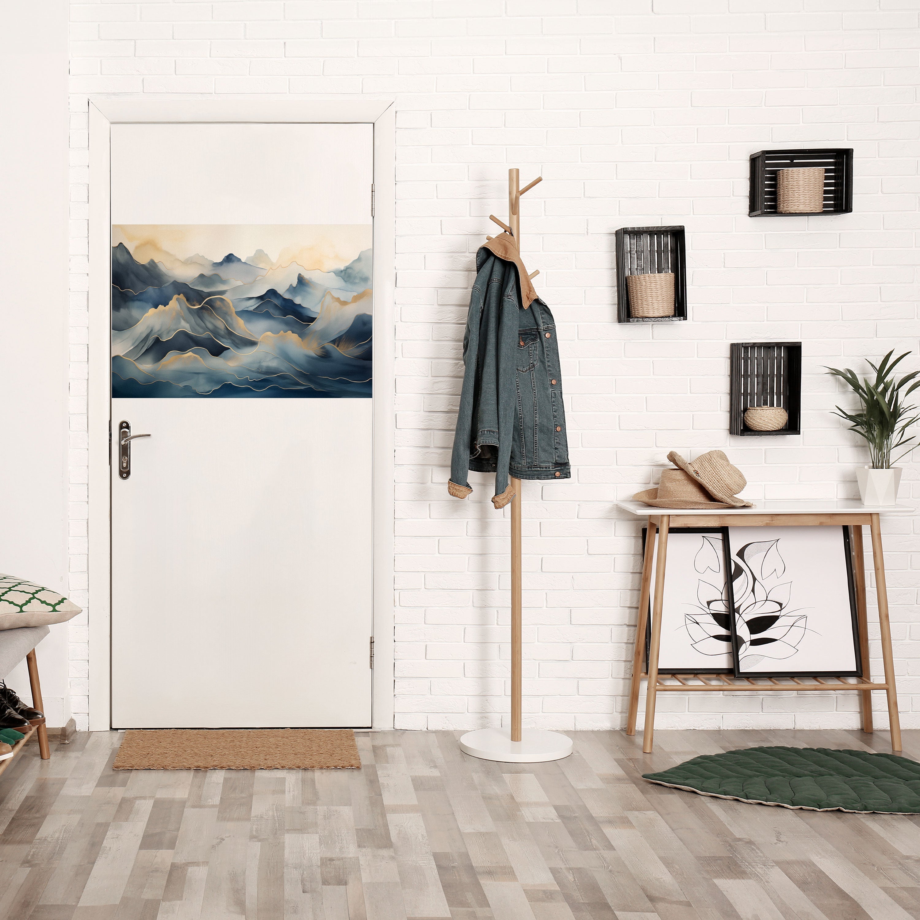 GOLDEN MOUNTAIN FOG Poster Horizontal Autocolante