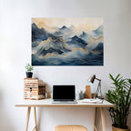 GOLDEN MOUNTAIN FOG Poster Horizontal Autocolante