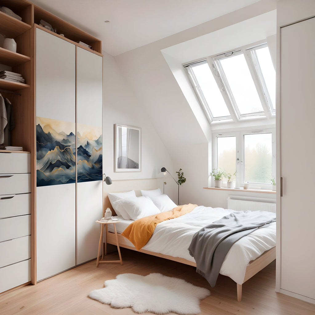 GOLDEN MOUNTAIN FOG Poster Horizontal Autocolante