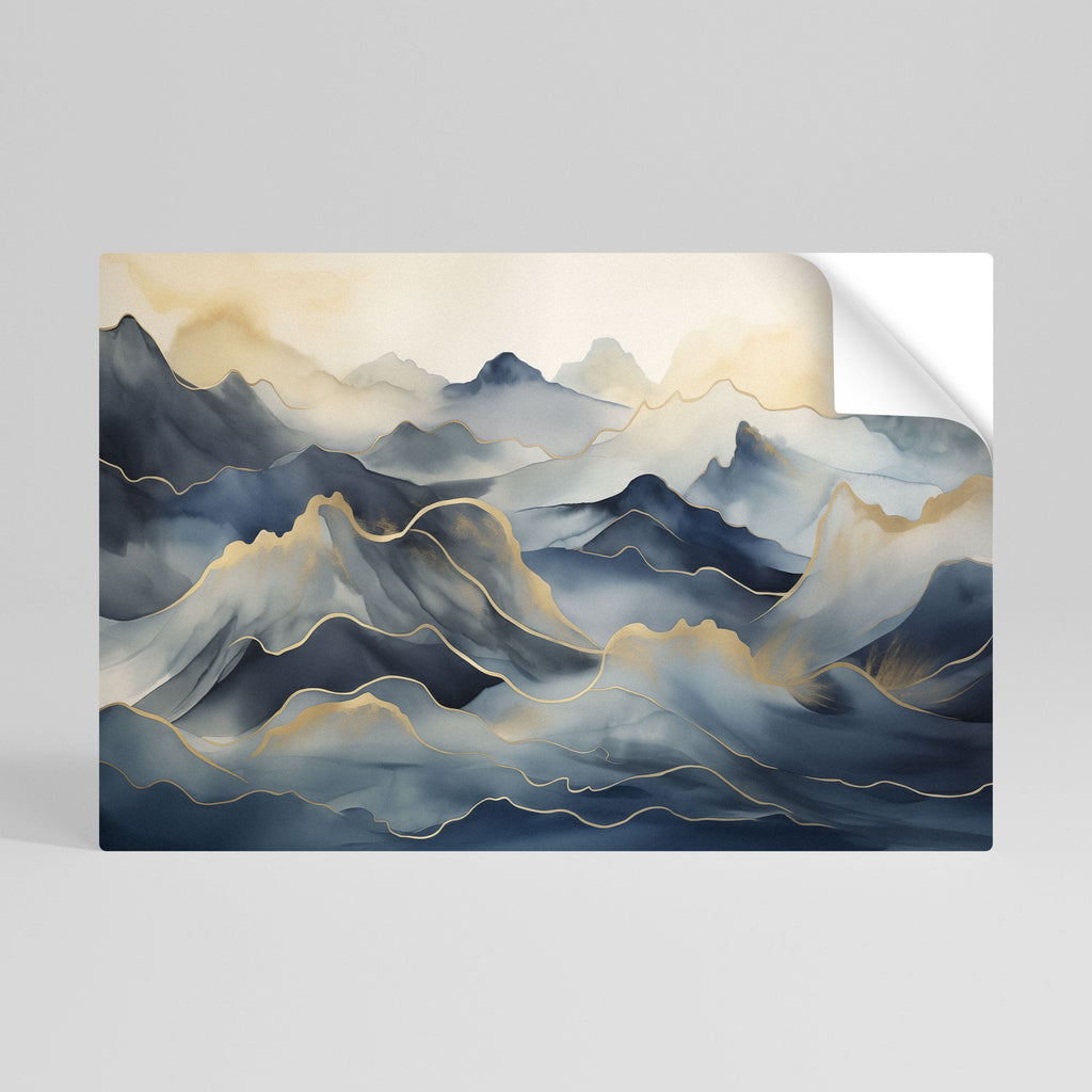 GOLDEN MOUNTAIN FOG Poster Horizontal Autocolante