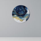 AZURE ALPENGLOW Round Wall Art