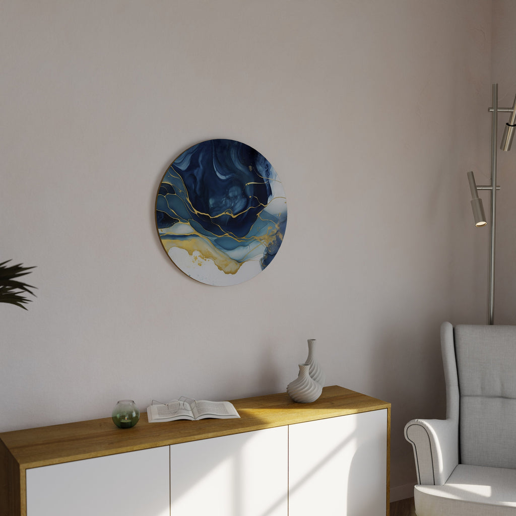 AZURE ALPENGLOW Round Wall Art
