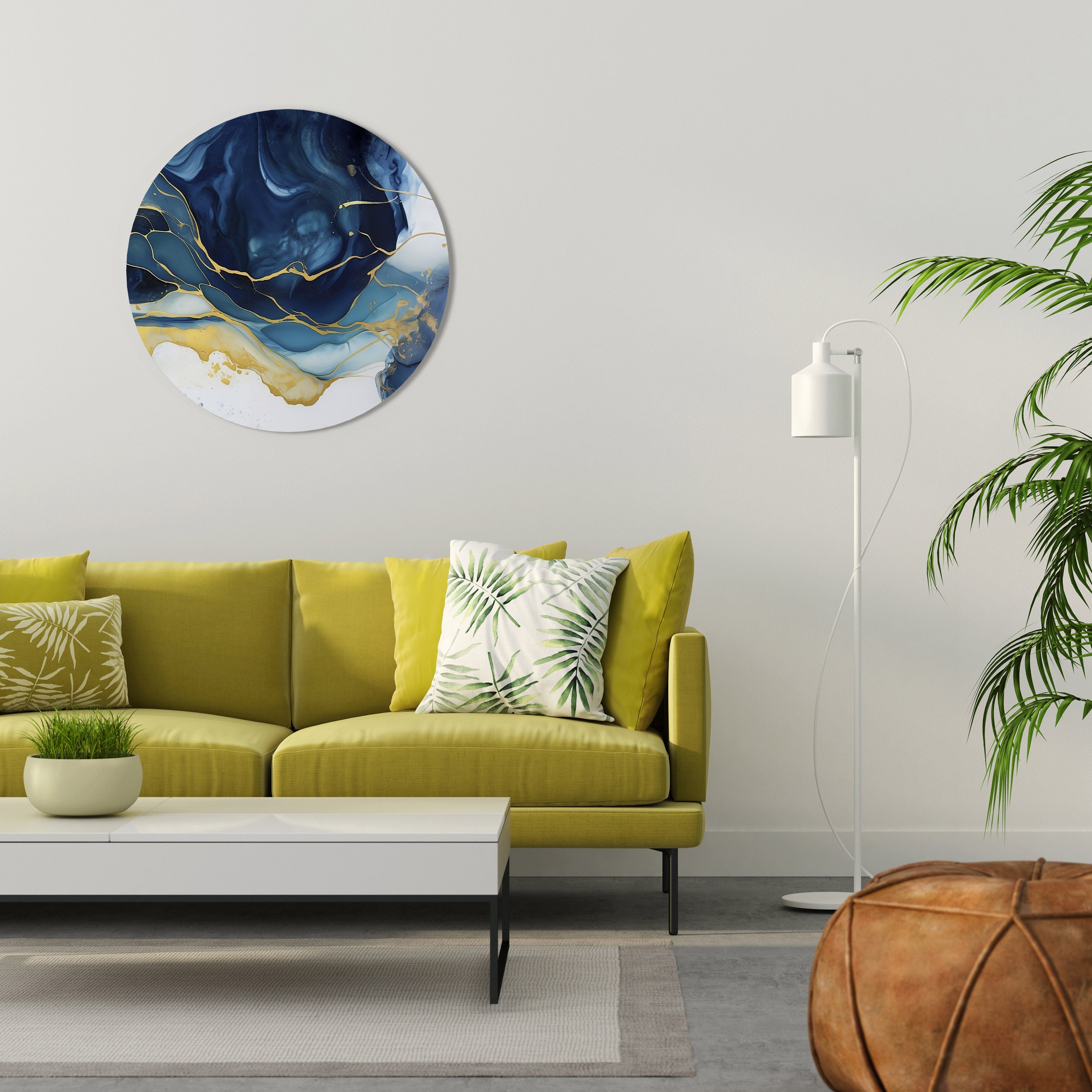 AZURE ALPENGLOW Round Wall Art