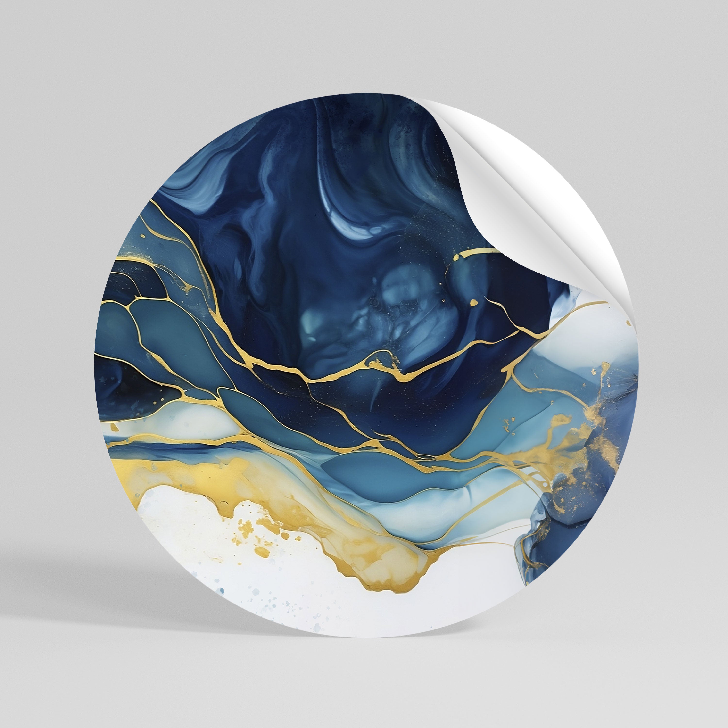AZURE ALPENGLOW Peel and Stick Round Sticker