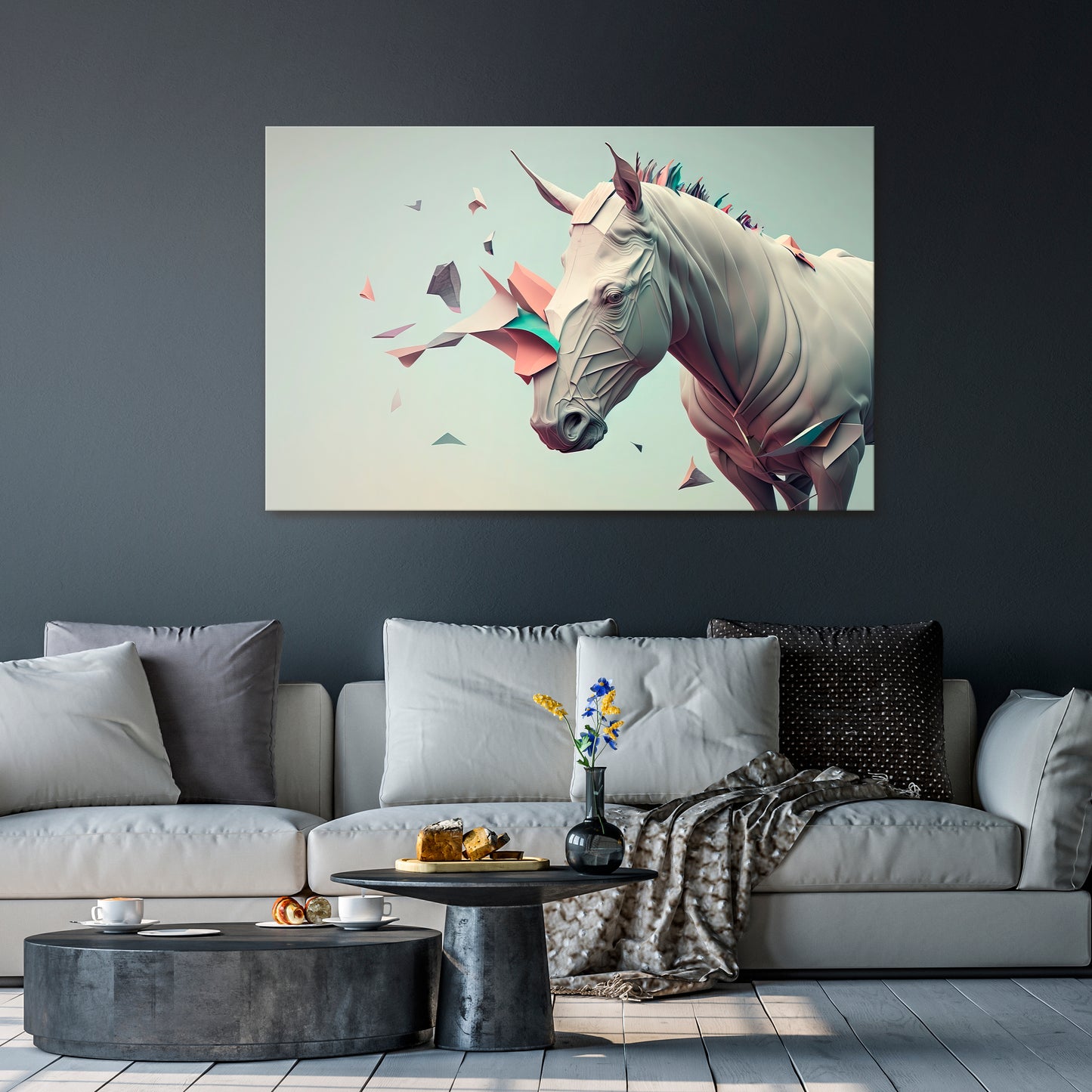 FUTURISTIC HORSE Horizontal Canvas Print