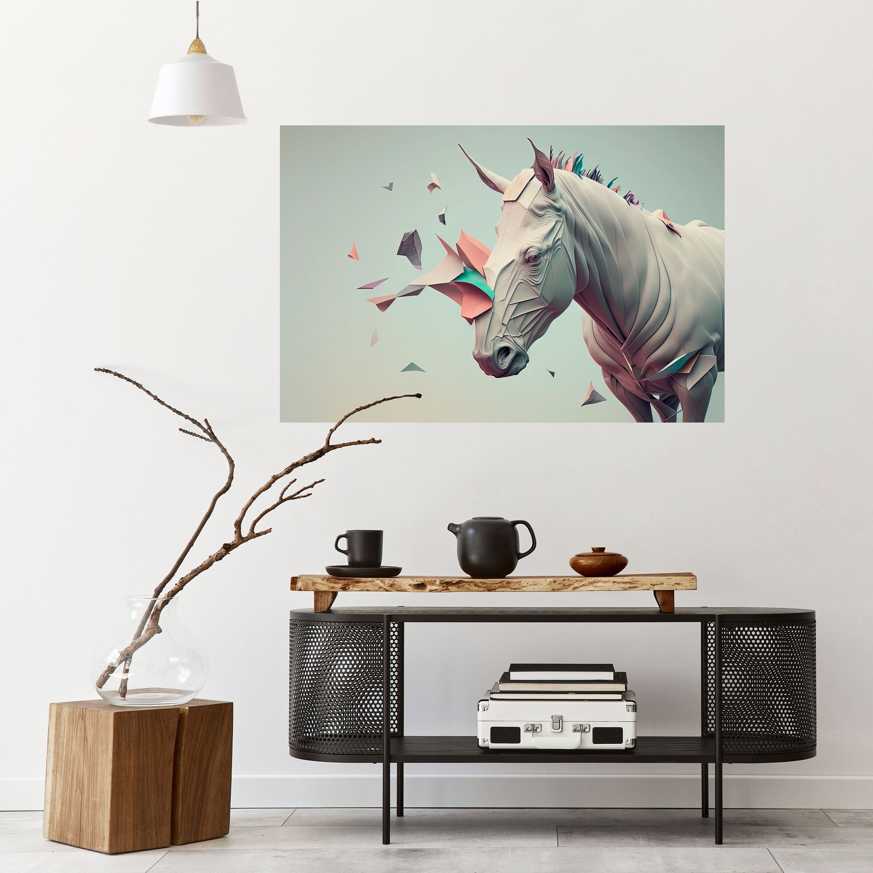 FUTURISTIC HORSE Poster Horizontal Autocolante