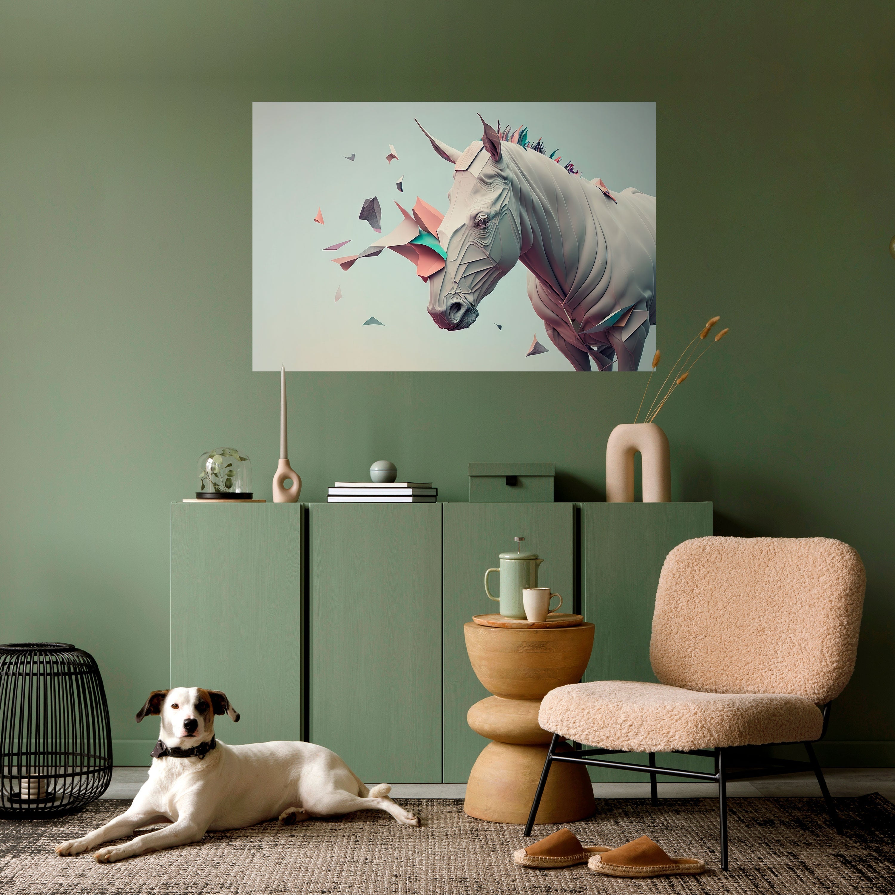 FUTURISTIC HORSE Poster Horizontal Autocolante