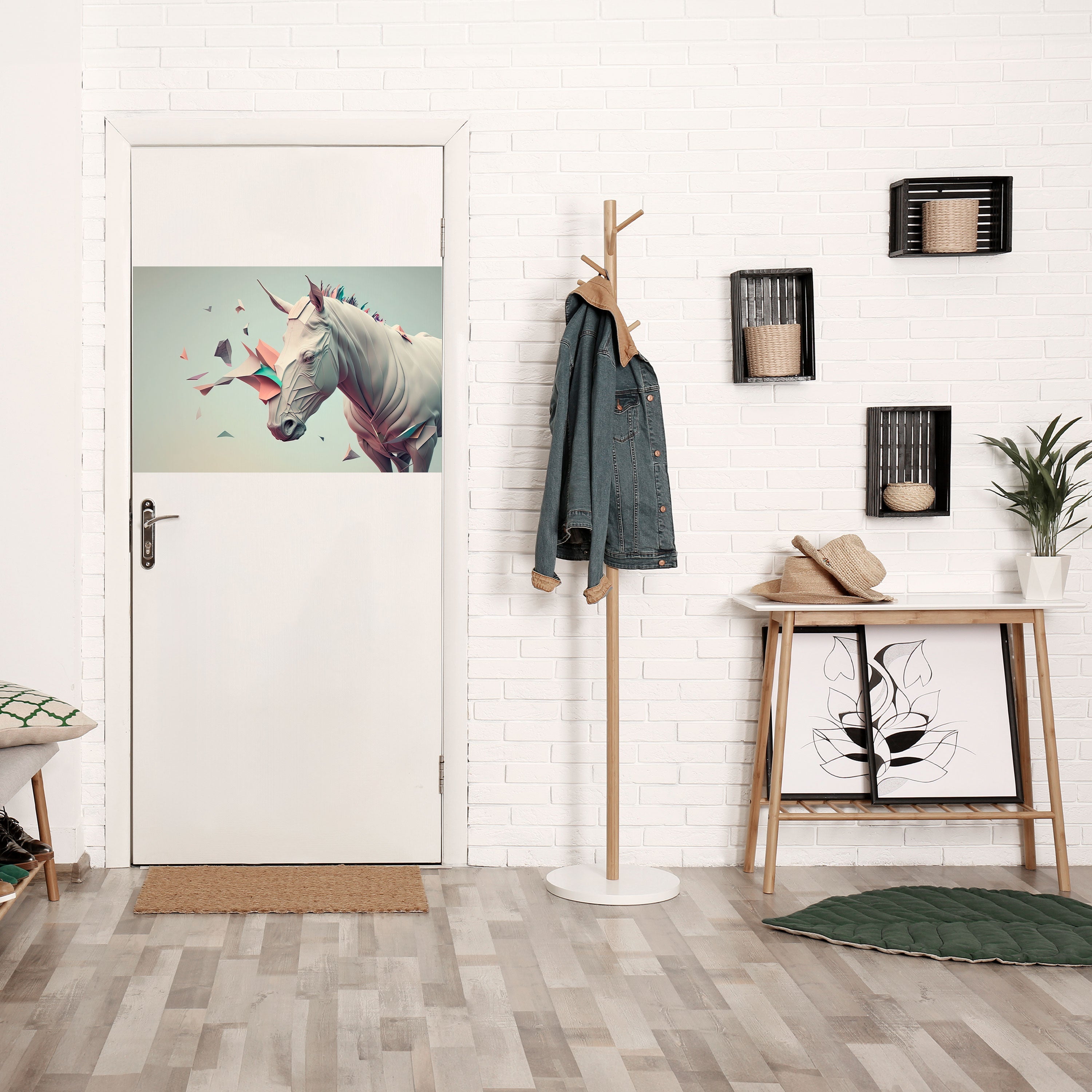 FUTURISTIC HORSE Poster Horizontal Autocolante