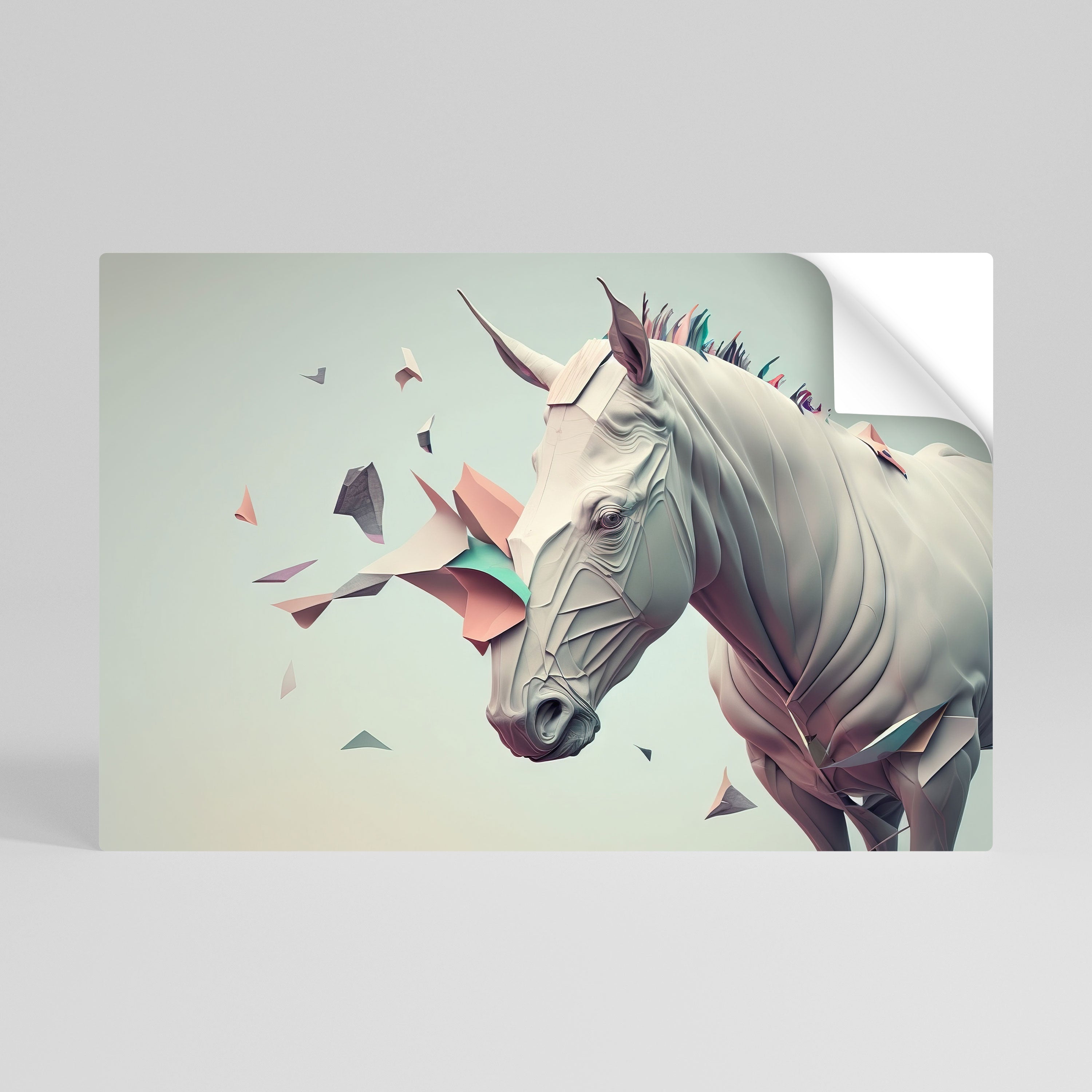 FUTURISTIC HORSE Poster Horizontal Autocolante
